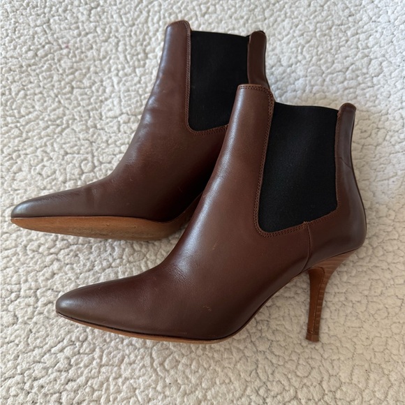Polo Ralph Lauren Brown Vachetta Calfskin Kitten Heel Chelsea Boot Size 6 - Picture 1 of 8